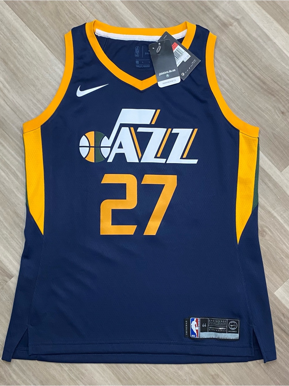 Nike Utah Jazz Rudy Gobert 27 Jersey Womens L 44 Navy Blue Swingman NBA NWT